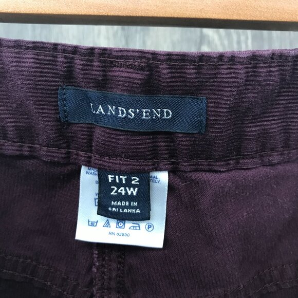 Land's End deep plum fit 2 corduroy pants size 24W - Picture 4 of 5